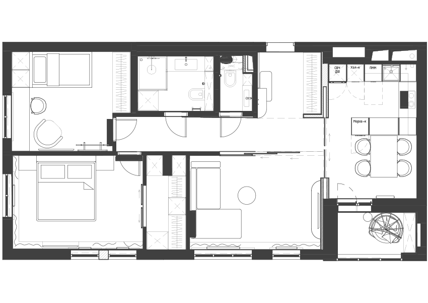 Планировка проекта ЖК Левада, Нововиленская 57